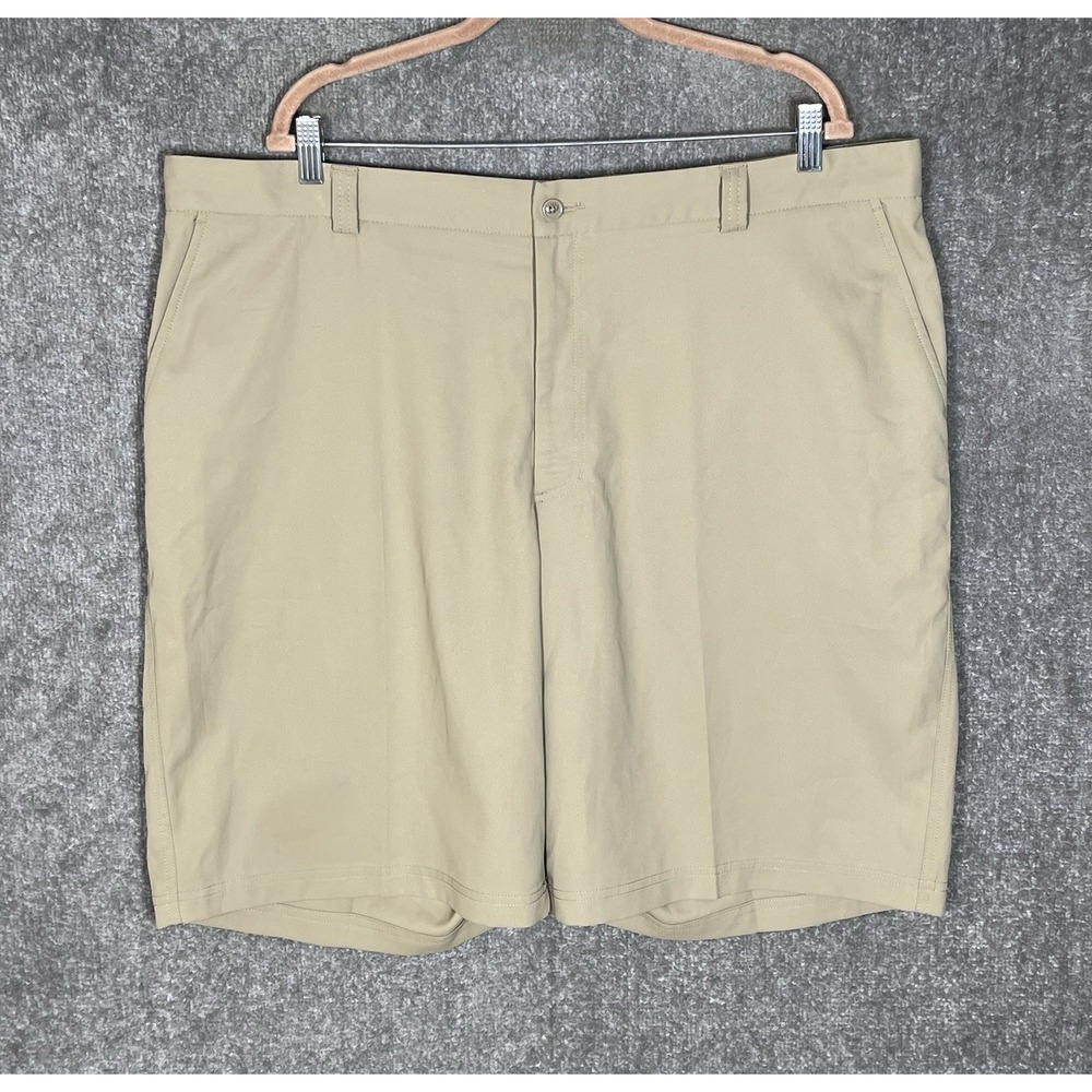 Pebble Beach Performance Golf Shorts Mens Size 44 Khaki Beige Pockets Flat Front